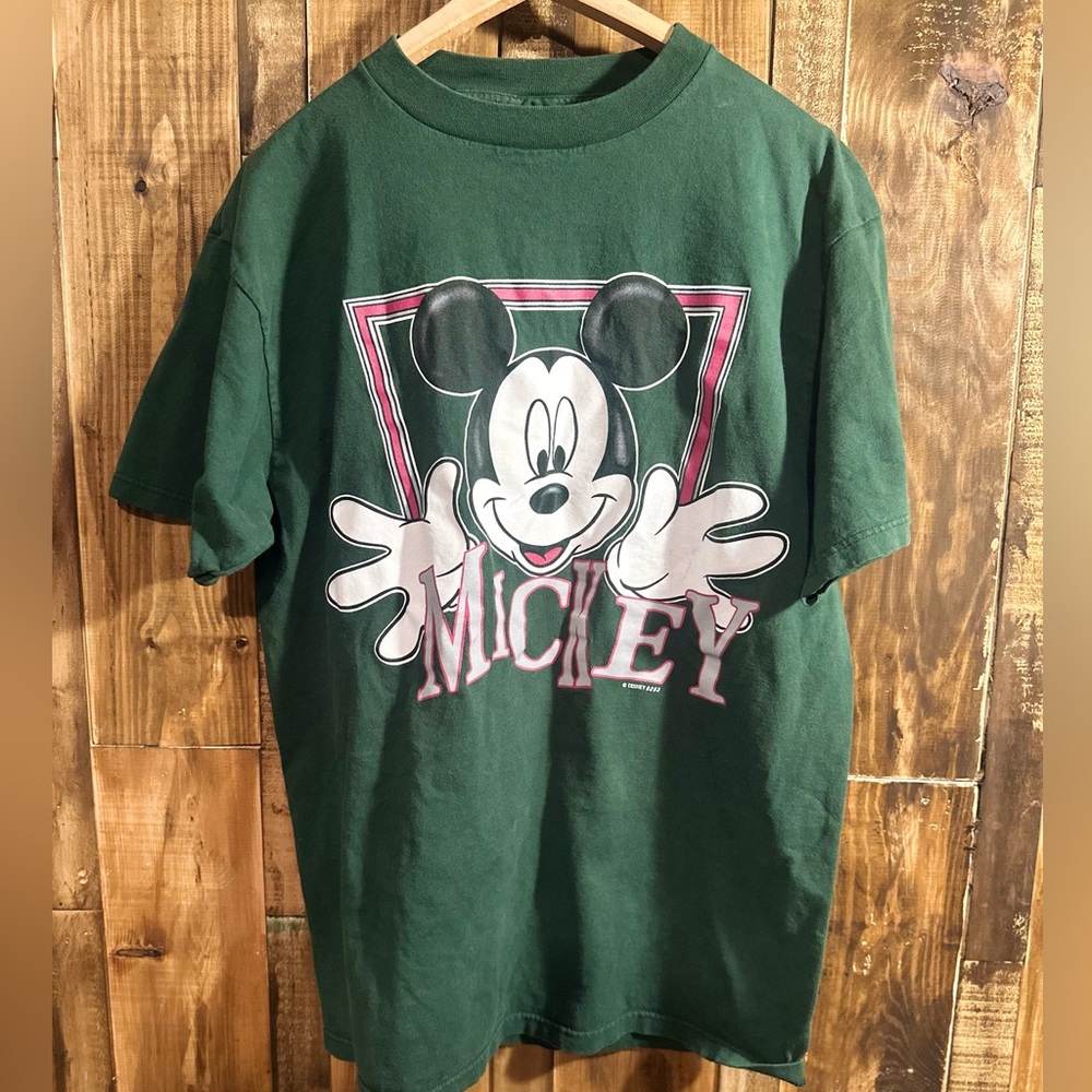 Vintage green Mickey Mouse Disney short sleeve T-shirt size Large